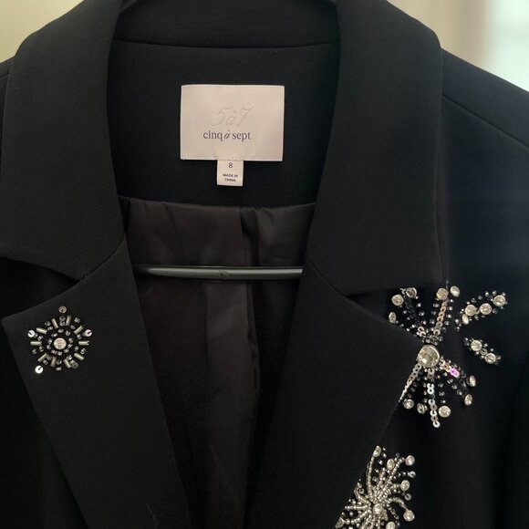 Cinq A Sept- Shooting Star Beaded Blazer In Black/silver - Picture 3 of 3